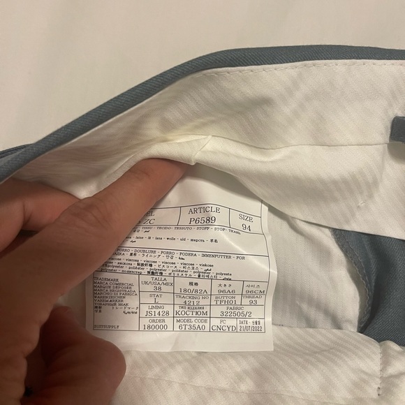 Suit Supply New with Tags 38L Mid Blue Havana Suit - Picture 15 of 16